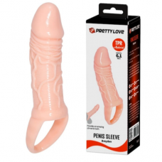 Pretty Love 16 Cm Testis Halkalı 3 Cm Dolgulu Silikon Penis Kılıfı Pretty Love 16 Cm Testis Halkalı 3 Cm Dolgulu Silikon Penis Kılıfı