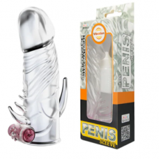  Baile Güçlü Titreşimli Silikon Penis Kılıfı Prezervatif Çatal Vibratör