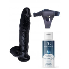 gece bekcisi belden bağlamalı kayganlaştırıcı set noctis 32cm siyah dildo no:23