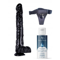 gece bekcisi belden bağlamalı kayganlaştırıcı set noctis 42cm siyah dildo no:44