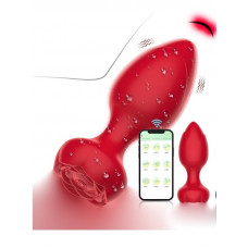 gece bekcisi telefon kontrollü full covered rubber rose anal plug – kırmızı gece bekcisi telefon kontrollü full covered rubber rose anal plug – kırmızı