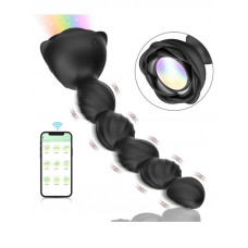 gece bekcisi telefon kontrollü haley rose pulled beads anal plug – siyah