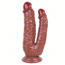 noctis 19cm kahverengi çiftli dildo no:76